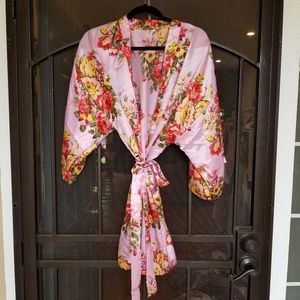 Floral Satin Robe